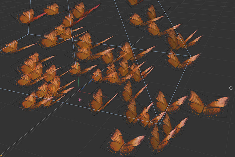 butterfly flock in C4D
